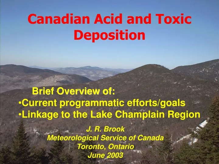 canadian acid and toxic deposition
