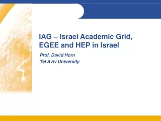 IAG – Israel Academic Grid, EGEE and HEP in Israel