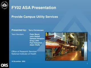 FY02 ASA Presentation  Provide Campus Utility Services