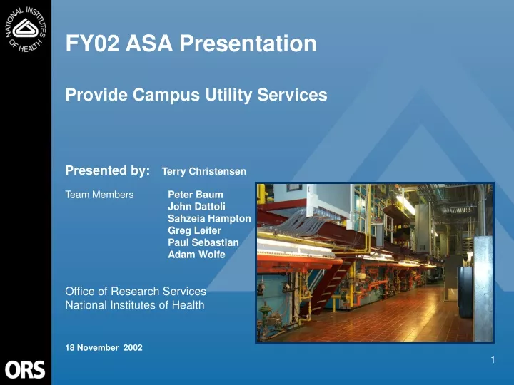 fy02 asa presentation provide campus utility services