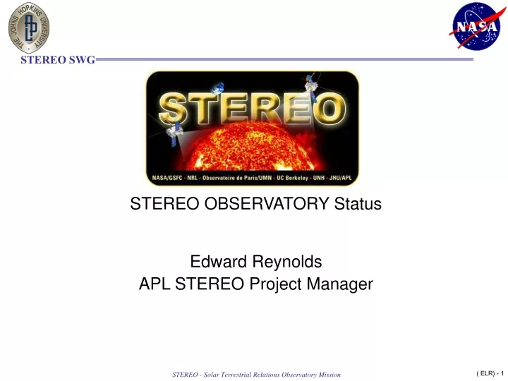 stereo observatory status edward reynolds