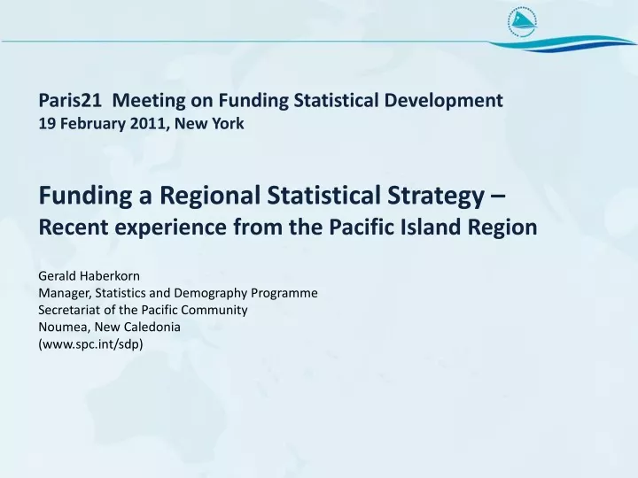 paris21 meeting on funding statistical development 19 february 2011 new york