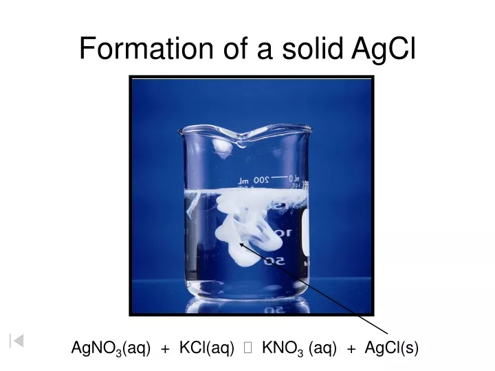 formation of a solid agcl