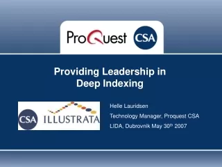 Providing Leadership in  Deep Indexing
