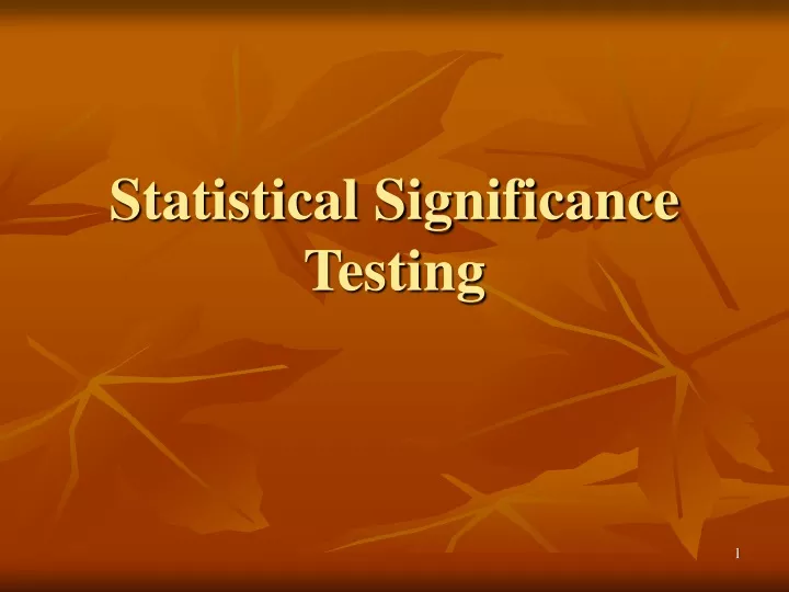 statistical significance testing