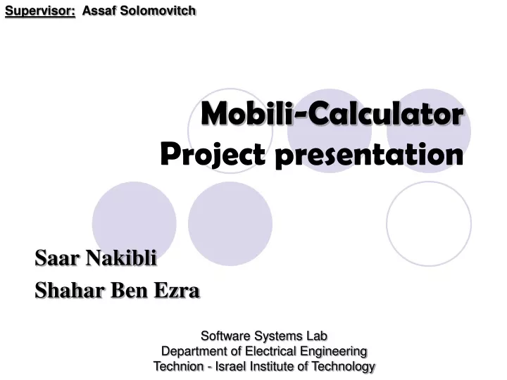 mobili calculator project presentation