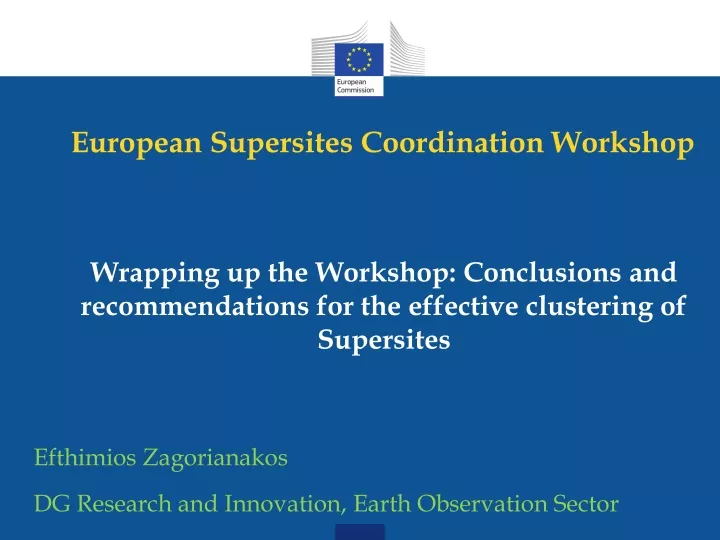 european supersites coordination workshop