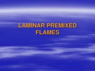 LAMINAR PREMIXED FLAMES