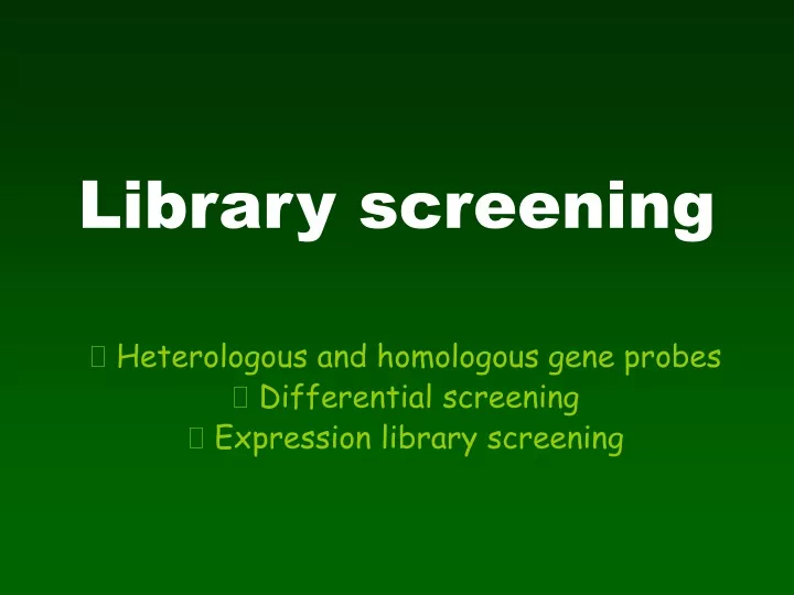 library screening