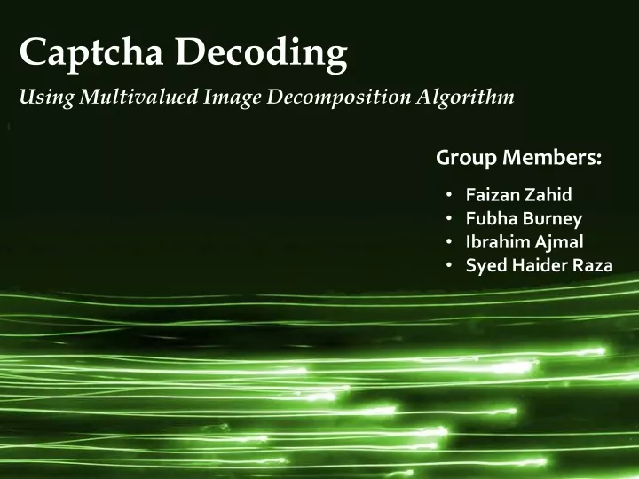 captcha decoding using multivalued image