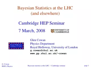 Bayesian Statistics at the LHC (and elsewhere)