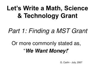 Let’s Write a Math, Science &amp; Technology Grant Part 1: Finding a MST Grant