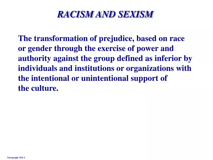 racism and sexism