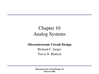 Chapter 10 Analog Systems