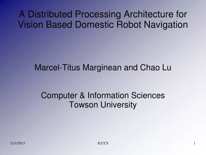 marcel titus marginean and chao lu computer information sciences towson university
