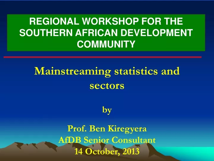regional workshop for the southern african