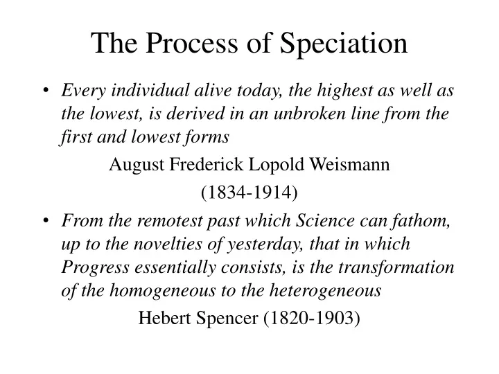 the process of speciation