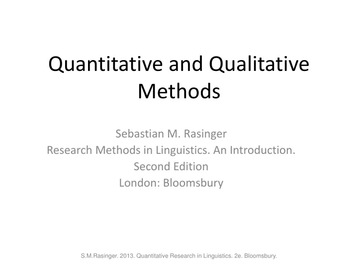 PPT - Quantitative and Qualitative Methods PowerPoint Presentation ...