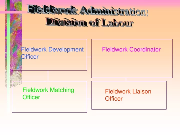 fieldwork administration division of labour