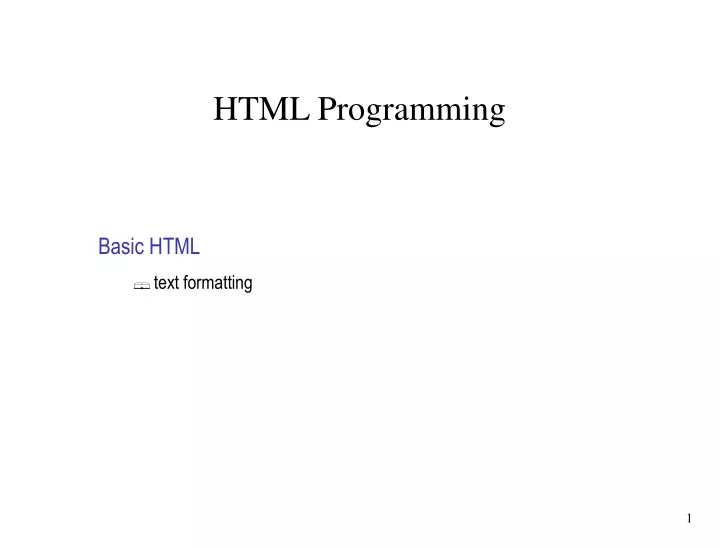 html programming