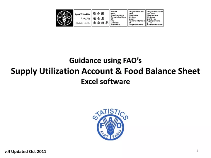 guidance using fao s supply utilization account