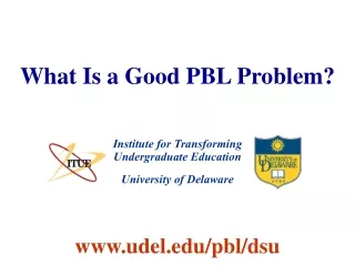 What Is a Good PBL Problem?