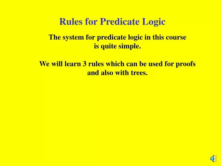 rules for predicate logic