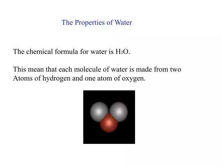 the properties of water