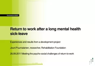 Return to work after a long mental health sick-leave