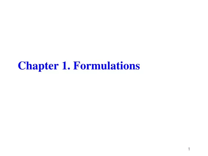 chapter 1 formulations