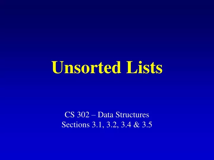 unsorted lists