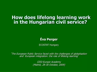 How does lifelong learning work in the Hungarian civil service?