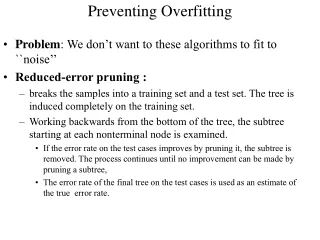 Preventing Overfitting