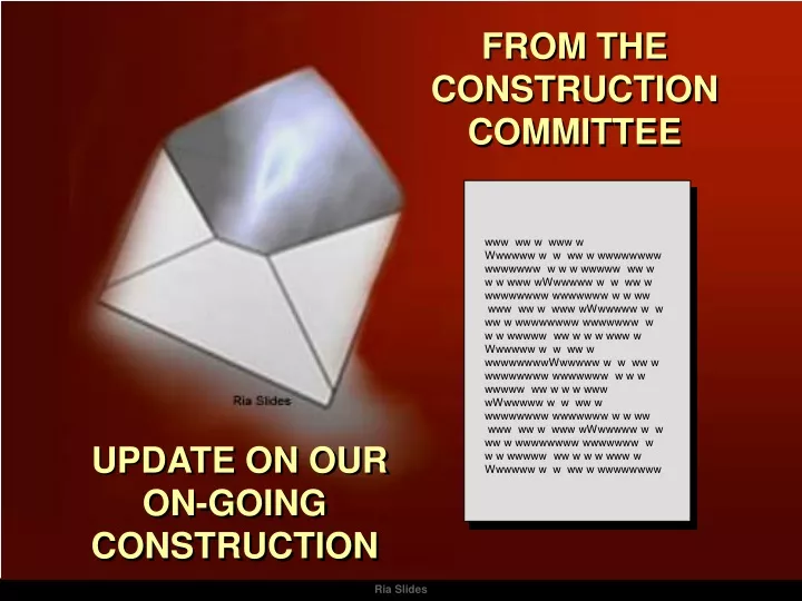 from the construction committee