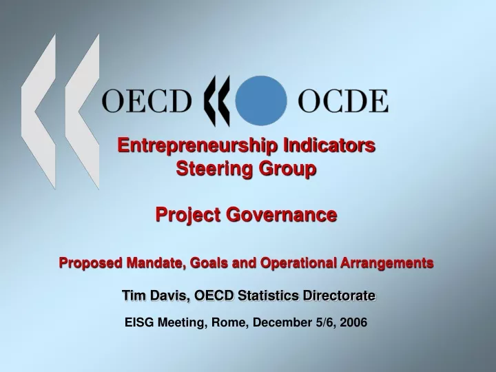 entrepreneurship indicators steering group