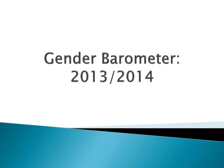 gender barometer 2013 2014