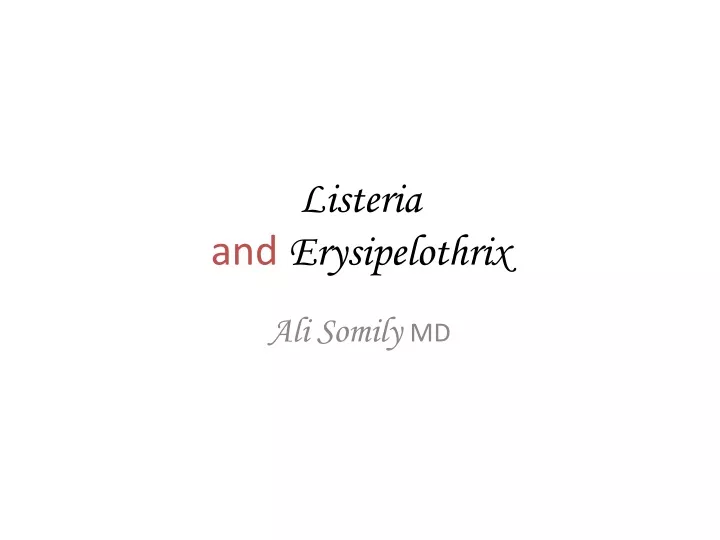 listeria and erysipelothrix