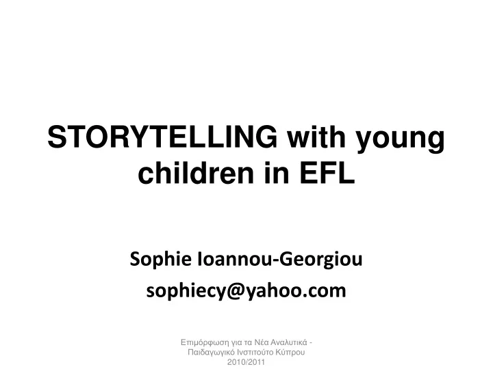 storytelling with young children in efl