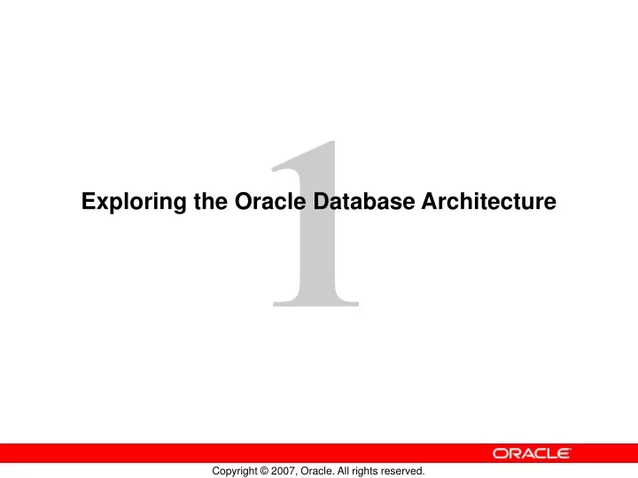 exploring the oracle database architecture