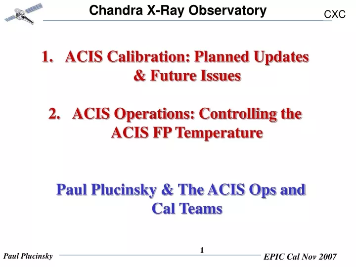 acis calibration planned updates future issues