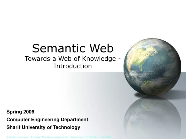 semantic web towards a web of knowledge introduction