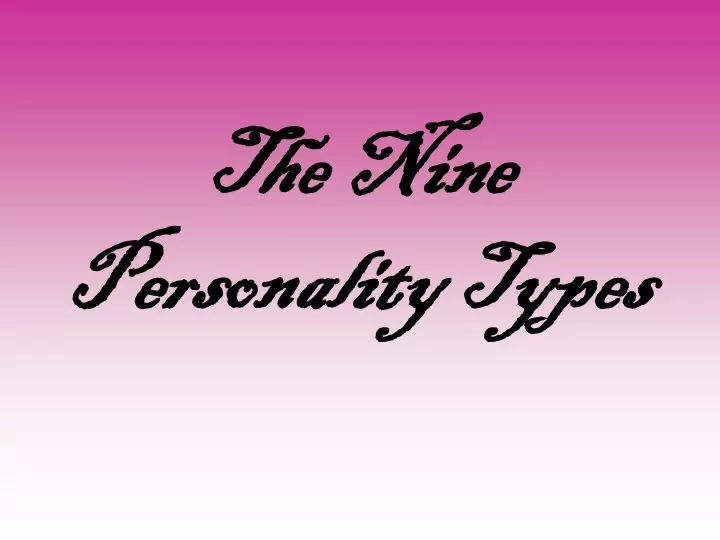 the nine personality types
