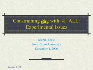 Constraining  D g with  p 0  ALL: Experimental issues