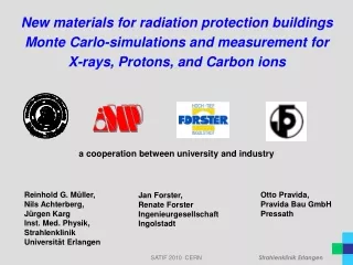 New materials for radiation protection buildings Monte Carlo-simulations and measurement for