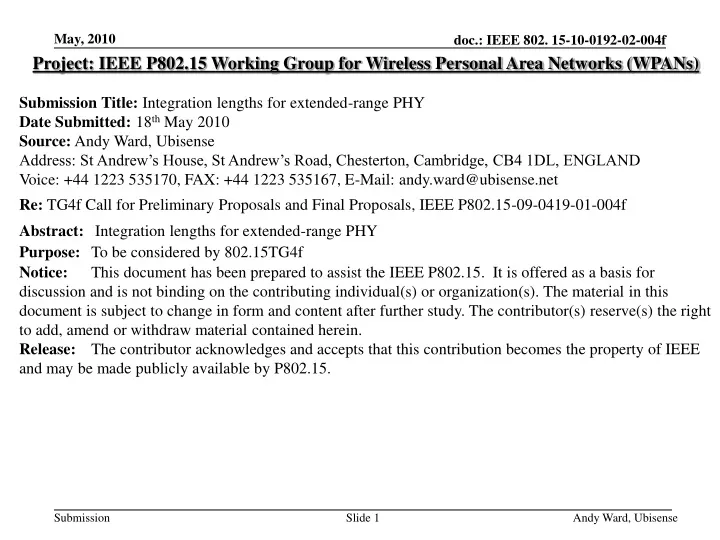 project ieee p802 15 working group for wireless