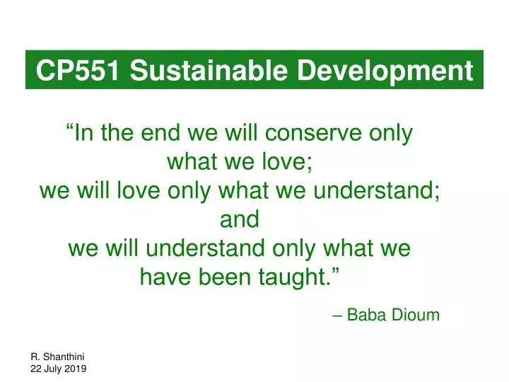 cp551 sustainable development