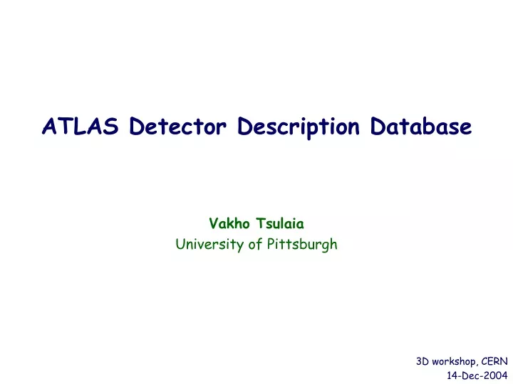 atlas detector description database vakho tsulaia