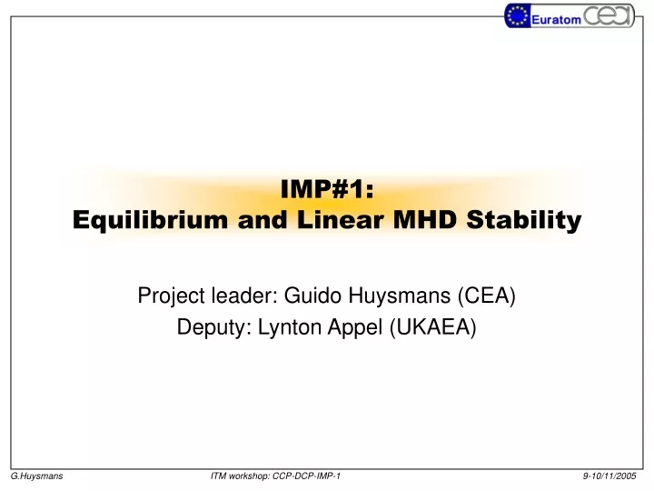imp 1 equilibrium and linear mhd stability