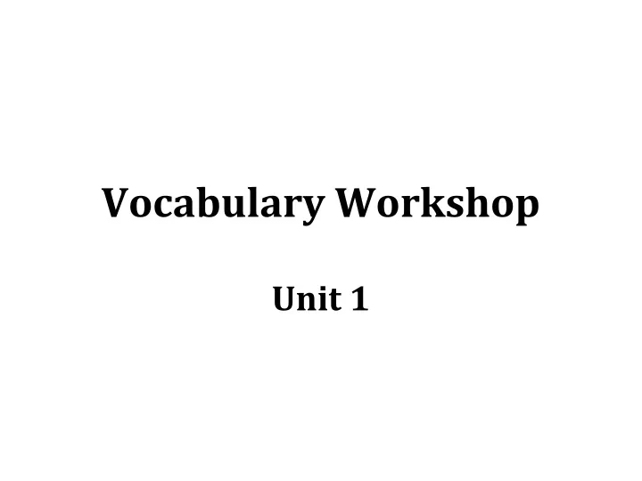 vocabulary workshop