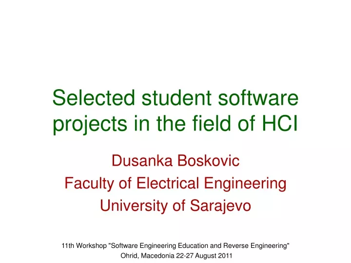 selected student software projects in the field of hci